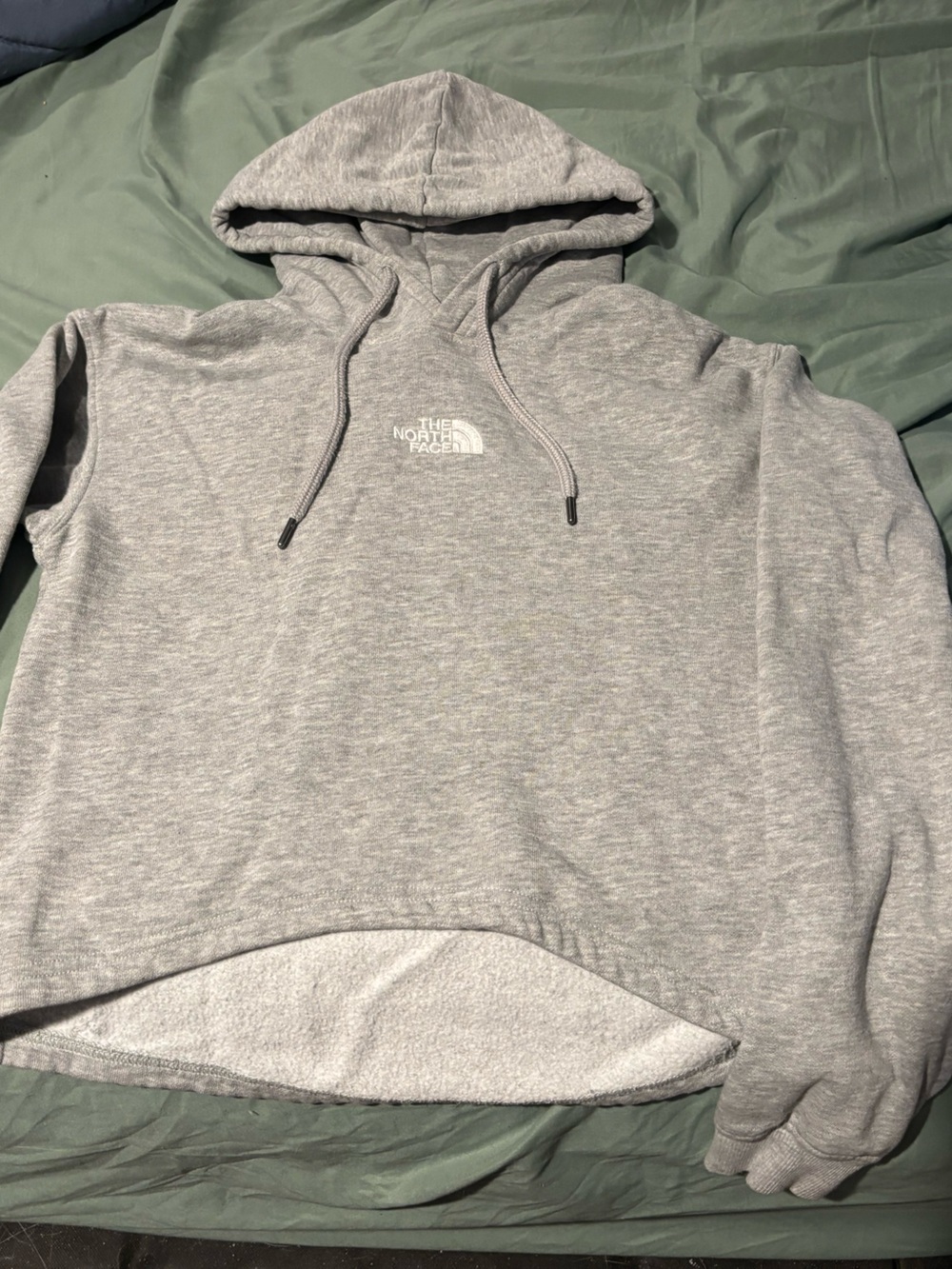 The North face grey cropped hooodie